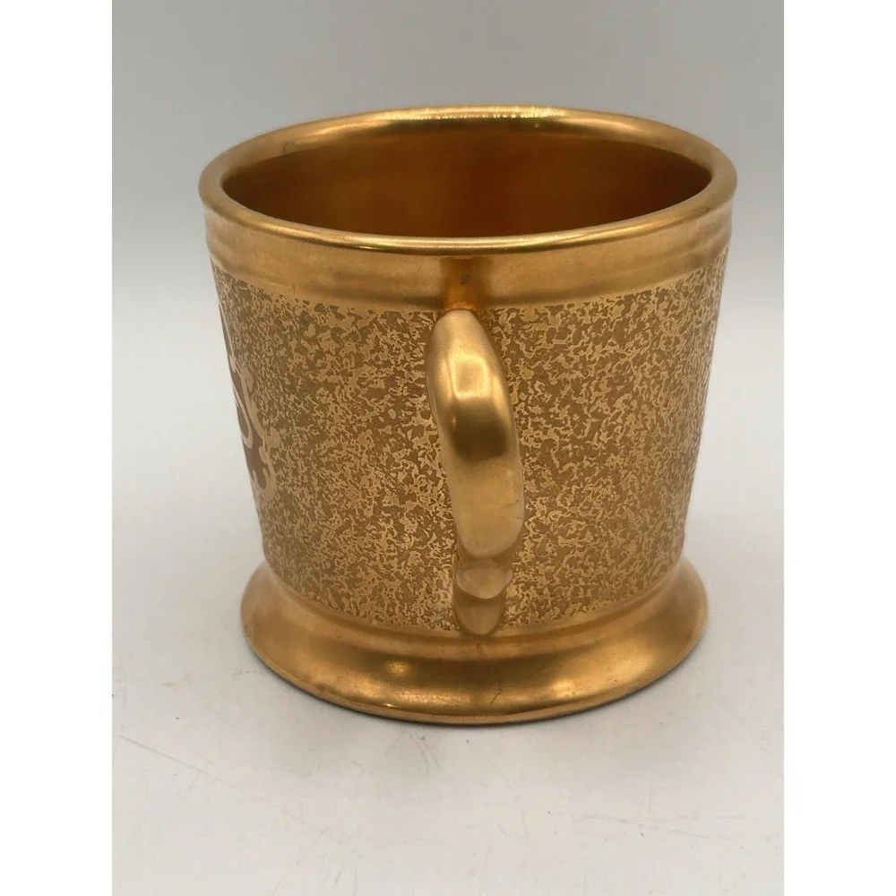 Antique Zeh, Scherzer & Co GildedGold Wash Porcelain Sugar / Creamer Cup Bavaria